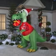 thumbnail image 2 of Gemmy Christmas Inflatable Dinosaur with Gift Box, 7.5 ft Tall, Multi, 2 of 4