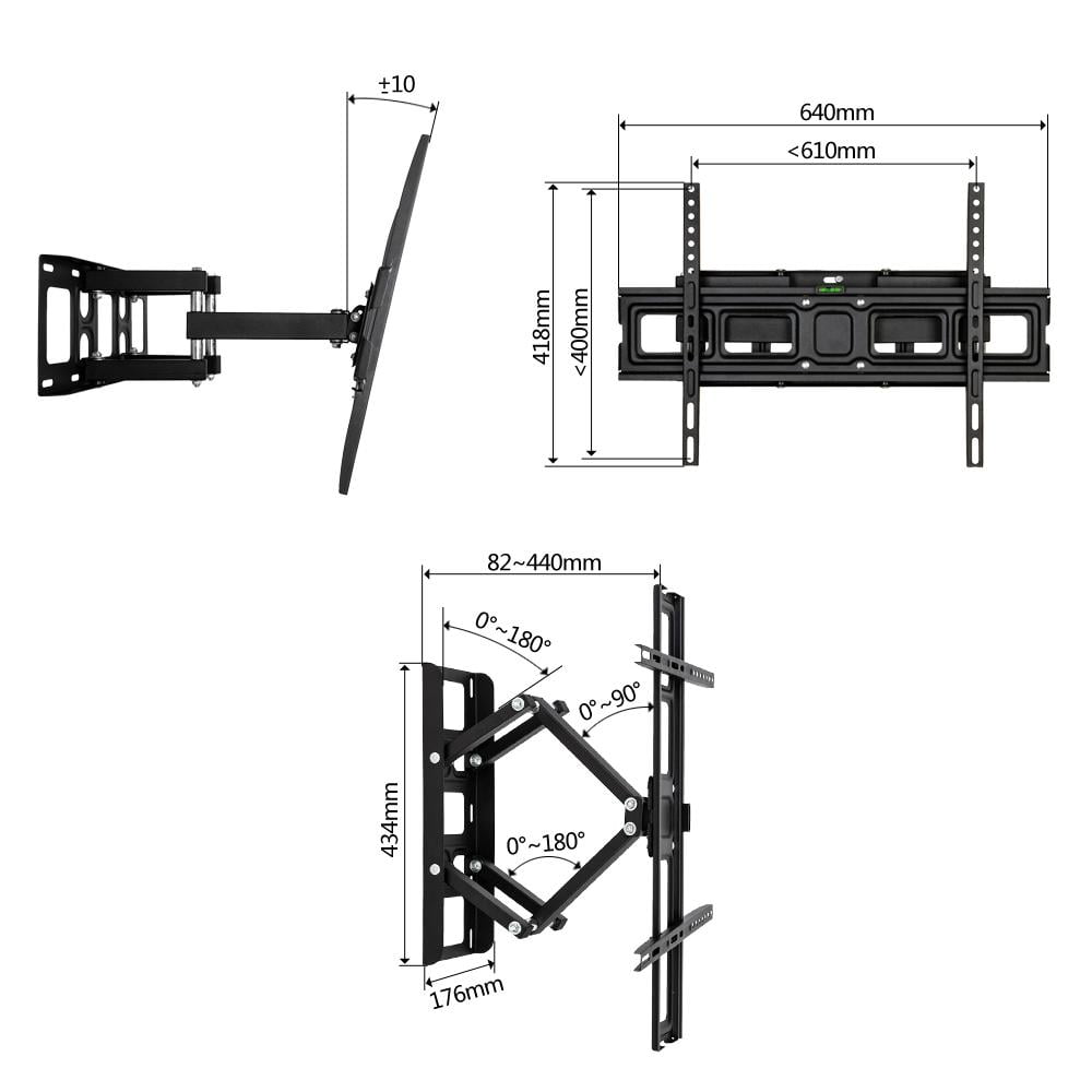 Ktaxon Full Motion TV Wall Mount Bracket Tilt Swivel 30 inch-70 inch LED LCD Plasma Flat Black
