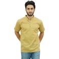 thumbnail image 2 of Atasi Casual Half Sleeves Men's Cotton Mandarin Collar Shirt Tunic-Small, 2 of 7