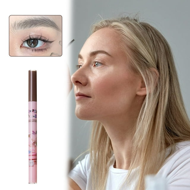 Micro Eyebrow Pen New Micro Eyebrow Pen with 4 Forks Micro Eyebrow Pen with Natural Makeup (three Colors 0.5ml)