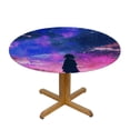 thumbnail image 3 of Acheng Round Tablecloth - The Dazzling Stars and Dreamy Night Sky - Multiple Sizes - Machine Washable 38-42, 3 of 8