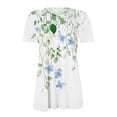 thumbnail image 4 of Thousandth Women's Plus Size Summer Blouses Casual Floral Print Short Sleeve Henley Blouses Breathable Loose Fit V-Neck Tunic Tops with Buttons Pleated, 4 of 6