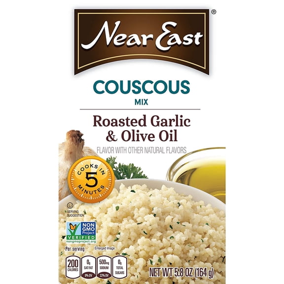 Near East Couscous Mix, Roasted Garlic & Olive Oil ,5.8 ounce (Pack of 12 Boxes)