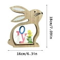 thumbnail image 2 of Wood Carved Rabbit Decor, Natural Bunny Statue Set for Garden, Windowsill & Rustic Easter Tablescape or Holiday Gift A, 2 of 4