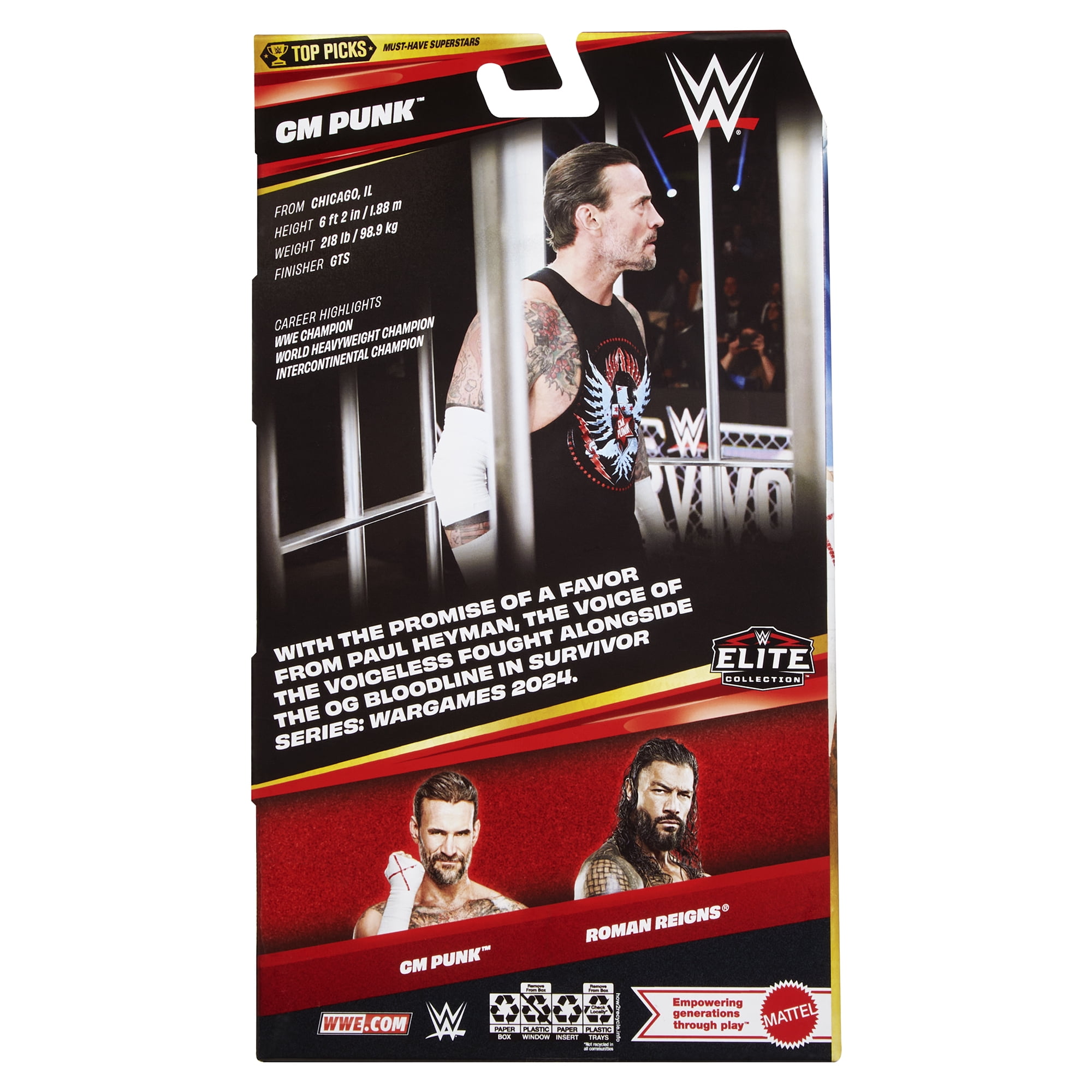 CM Punk (Survivor Series 2024) - WWE Elite Top Picks 2026 (Wave 2) Mattel WWE Toy Wrestling Action Figure