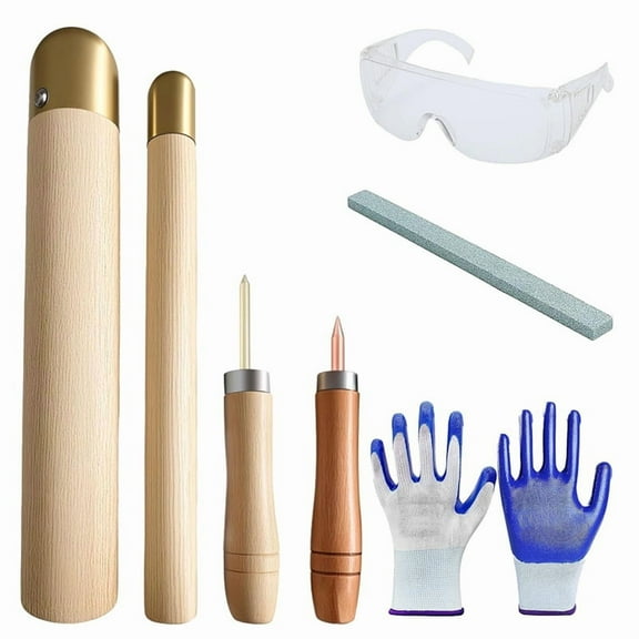 Knapping Kit with Copper Hammer - Complete Obsidian Crafting Tools Set for Beginners Outdoor Grinding Tools