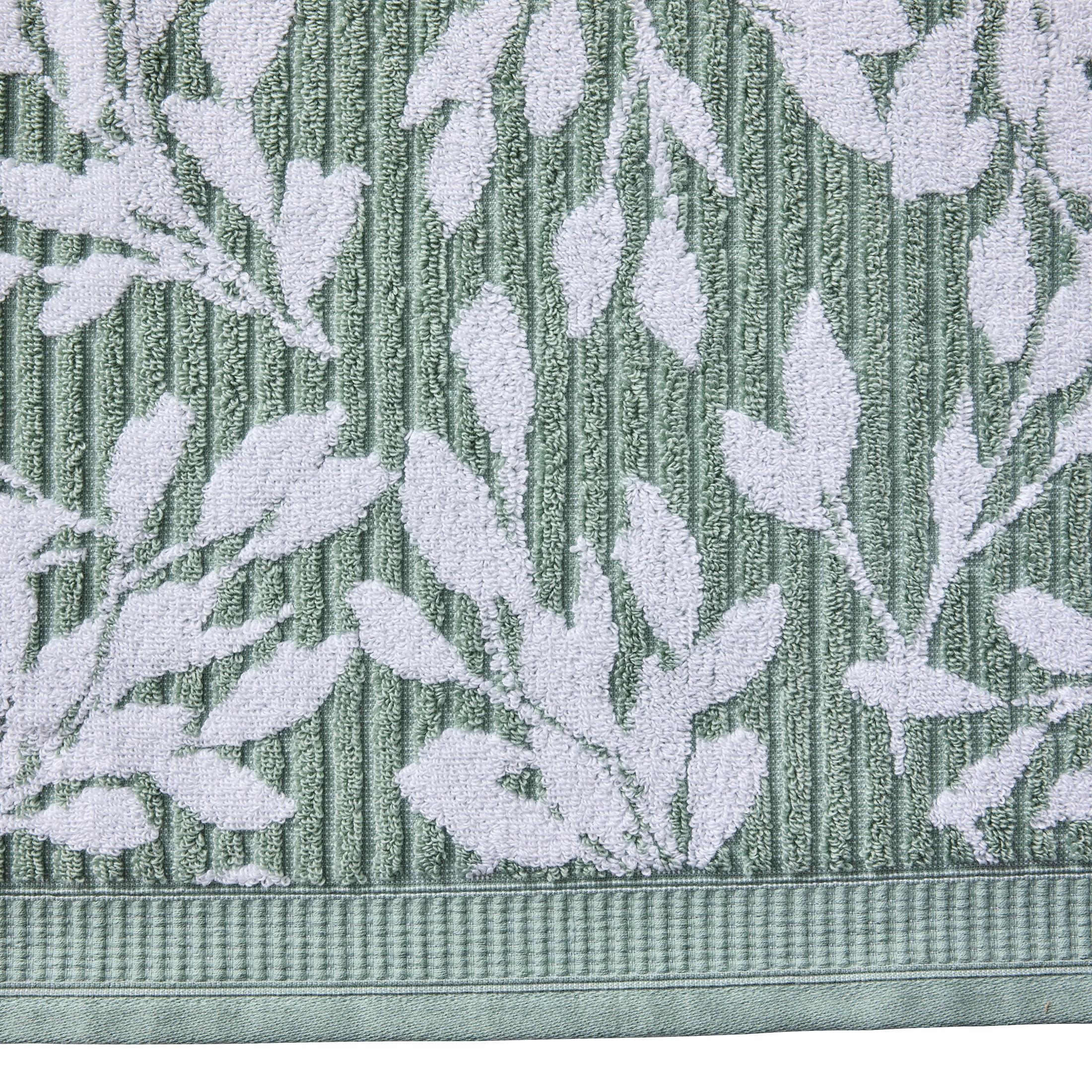 Better Homes & Gardens Signature Soft Floral 6 Piece Towel Set,Green River/Arctic White