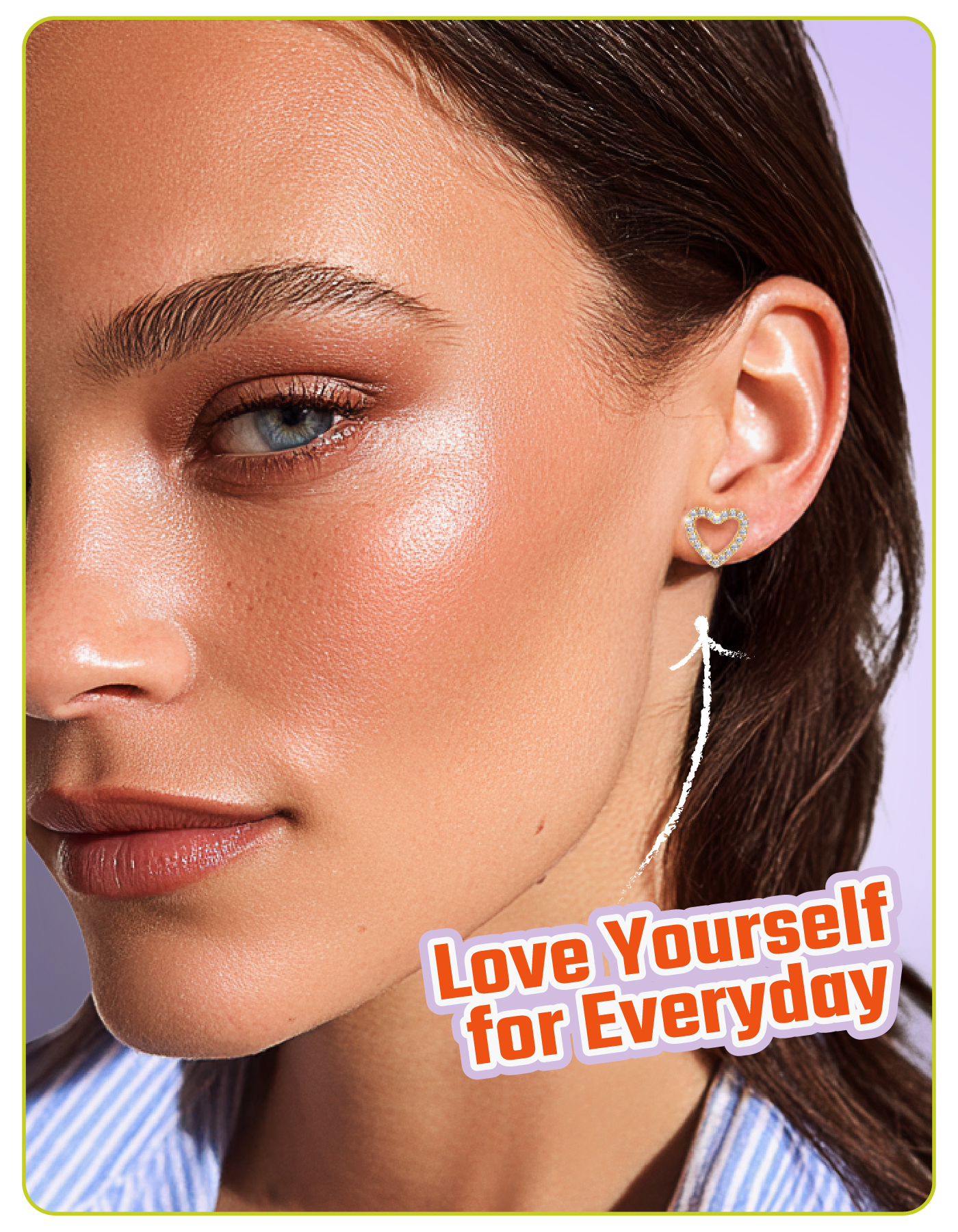 Just Being Cute Real Sterling Silver Heart Earrings for Women 14K Gold Plated Stud Earring with White Zircon Mothers Day Jewelry Gifts Her Girlfriend Wife Adults Age Ideas