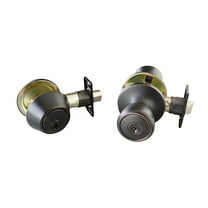Design House Terrace 6-Way Universal Entry Door Knob and Single Cylinder Deadbolt, Oil Rubbed Bronze