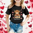 thumbnail image 2 of Angala Valentine's Day Children's Short Sleeve Top Printed T Shirt Casual Shirt Stlish Cute Girls Tops Tees Shirts 3-4 Years, 2 of 4