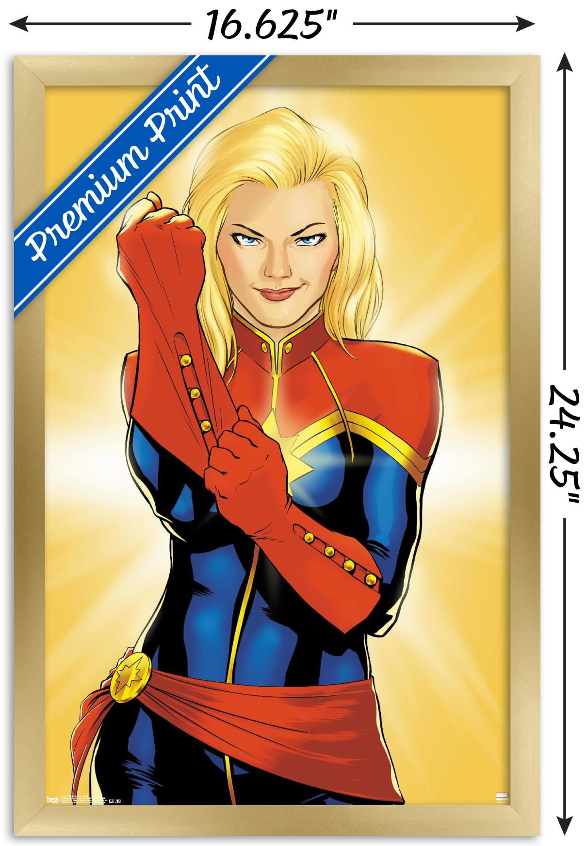 Marvel Cinematic Universe - Captain Marvel - Glove Wall Poster, 14.725" x 22.375", Framed