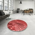 thumbnail image 4 of Ahgly Company Machine Washable Indoor Round Transitional Red Area Rugs, 3' Round, 4 of 7