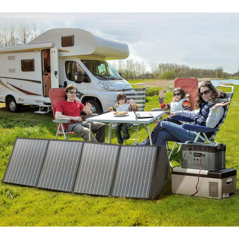 ALLPOWERS 200 Watt Folding Solar Panel Kit, Portable Solar Generator  Charger with MC-4 and Adjustable Kickstand, Portable Solar Panel for  Camping, RV,
