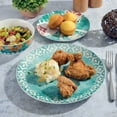 thumbnail image 2 of Spice By Tia Mowry - Savory Saffron 12-Piece Teal Fine Ceramic Dinnerware Set, 2 of 7