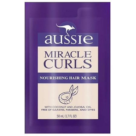 Aussie Miracle Curls Nourishing Hair Mask With Coconut Jojoba Oil, 1.7 oz