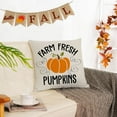 thumbnail image 4 of Set of 4 Fall Pillow Covers 16x16 Inch Fall Thanksgiving Pumpkins Decor Throw Pillows Covers Autumn Leaves Decorative Home Outdoor Sofa Couch Pillow Cases for Fall Theme Decorations (16 by 16), 4 of 5