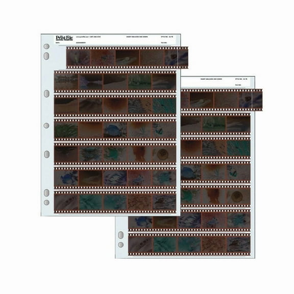2 x Print File Archival Storage Sheets 35-7B25 for 35mm Film Negatives 7 Strips 25 Pack