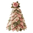 thumbnail image 2 of Fabric Christmas Decor 12X6 Inch Floral Christmas Tree Small Fabric Christmas Tree Handmade Seasonal Decor Farmhouse Decor for Tabletop Display Diy Sewing Craft Kit for Holiday, 2 of 6