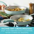 thumbnail image 2 of Rachael Ray Create Delicious Aluminum Nonstick Frying Pan Set, 9.5-Inch and 11.75-Inch, Light Blue Shimmer, 2 of 9