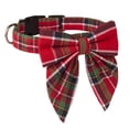 thumbnail image 2 of Collar para perro ADOGGYGO, pajarita mediana a cuadros rojos y verdes para Navidad, 2 of 6