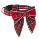 thumbnail image 2 of Collar para perro ADOGGYGO, pajarita mediana a cuadros rojos y verdes para Navidad, 2 of 6