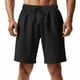 thumbnail image 1 of Mens Pantalones Cortos Cintura Elástica con Bolsillos Cuerda de Color Sólido, Moda Ocio Poliéster Transpirable, 1 of 8