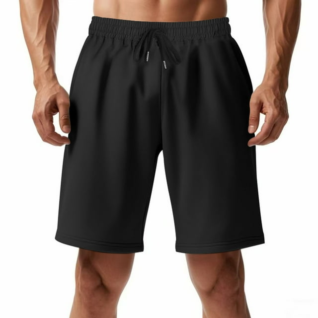 Mens Cargo Shorts Big Cargo Shorts for Men, Men Fashion Leisure Solid Color Breathable Drawstring Elastic Waist Shorts