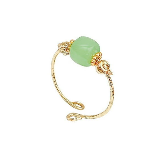 LYMAYTER Exquisite Ring Design Women's Ring - Irregular, Faux Chalcedony, Stainless