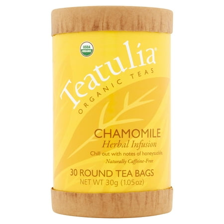 Teatulia Camomille Tisane thés bio, 30 sachets de thé ronds, 1,05 oz, 6 pack