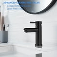 thumbnail image 3 of Grifo de baño negro con una sola manija, 1 orificio, cuerpo alto, grifo para lavabo de baño, grifo de tocador de baño, 3 of 5
