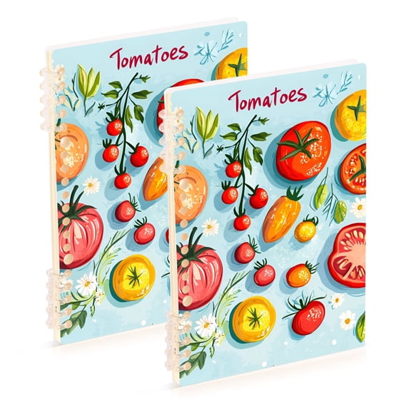 FORMRS 1-Subject Spiral Notebook 8" x 5" College Ruled 60 Refillable Sheet, 2 Pack, Yellow Tomatoes