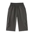 thumbnail image 4 of BADHUB Boys Girls Capris Straight Leg Parachute Pants Quick Dry Lightweight Summer Knee Length Pants with Pockets Dark Gray 13 Years, 4 of 6