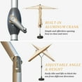 thumbnail image 5 of 6.5x10FT Rectangular Patio Umbrella with Push Button Tilt and Crank Lift,8 Sturdy Ribs for Sun Protection,Outdoor Market Umbrella for Garden,Pool,Deck,Beach and Backyard,Beige, 5 of 7