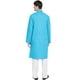 SKAVIJ Ensemble Pyjama Kurta pour Homme Brodé Robe de Mariée en Coton Turquoise XL – image 2 sur 6