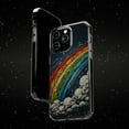 thumbnail image 6 of DistinctInk Hybrid (Acrylic / TPU) Clear Slim Fit Case for Apple iPhone 14 Pro MAX (6.7" Screen) - "Celestial Delight: The Vibrant Rainbow", 6 of 8