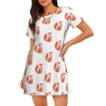 thumbnail image 1 of Disketp Orange Fox para Camisón Corto de Manga Corta para Mujeres, Camisón Cómodo con Escote Redondo, Bonito y Confortable, 1 of 6