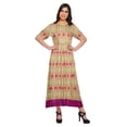 thumbnail image 1 of Moomaya Robe Kurti Tunique Longue Ligne A pour Femmes, Manches au Coude, Kurti Décontractée Imprimée, 1 of 5