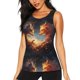 thumbnail image 1 of Balery Red And Gray Flame Fox Camiseta sin mangas estampada ligera para mujer, tops de entrenamiento sin mangas, camisetas de yoga transpirables de secado rápido.-Small, 1 of 7