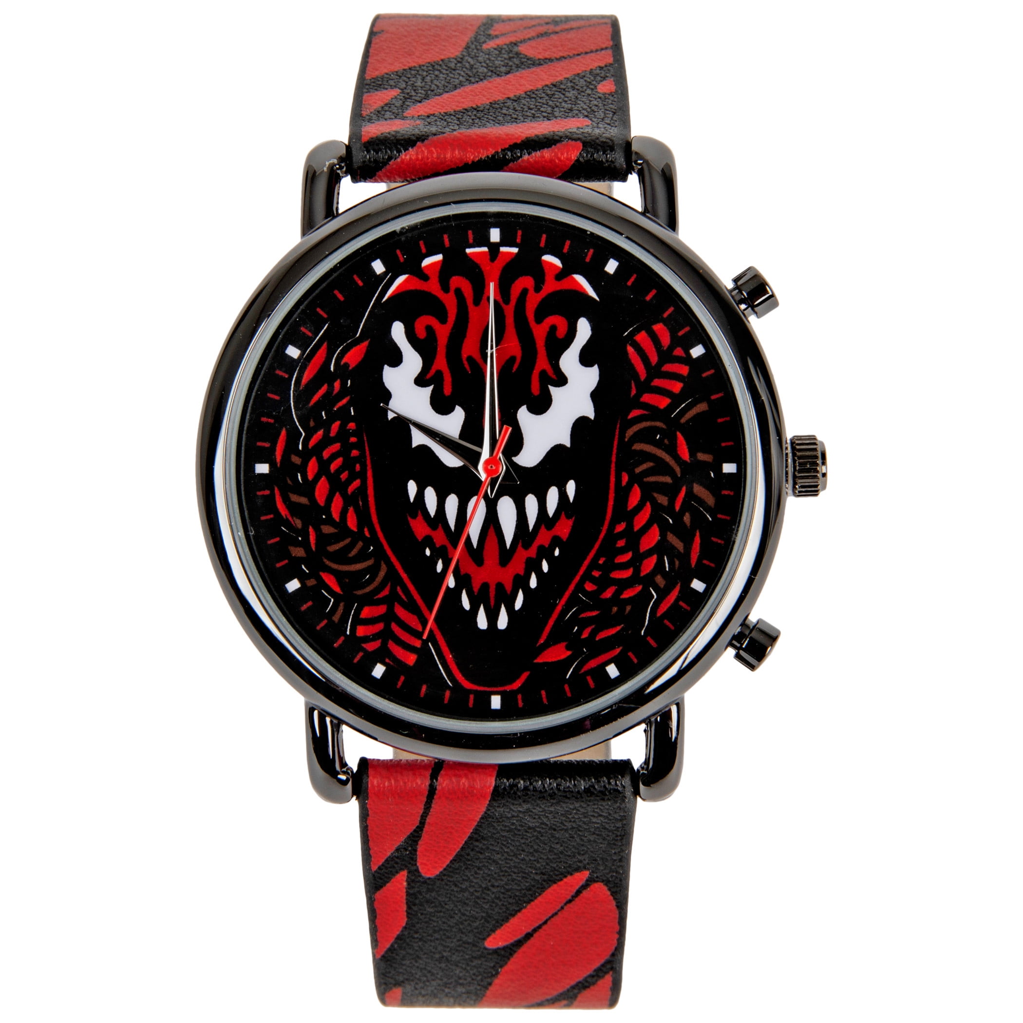 Spider-Man Symbol and Webbing Watch with Faux Leather Strap