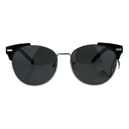 Retro Vintage Style Half Rim Horned Tip Hipster Mens Sunglasses