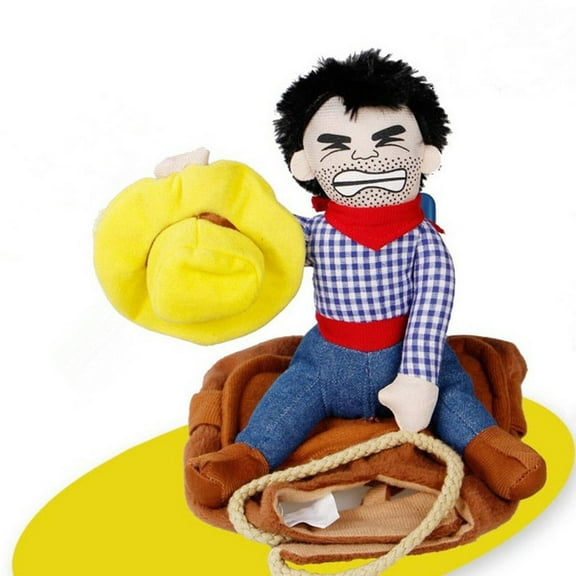 TELOLY Dog Clothes Cowboy-Hat Themed Fun Dog Coat Adjustable Straps Fit Cute Dog Outfit S
