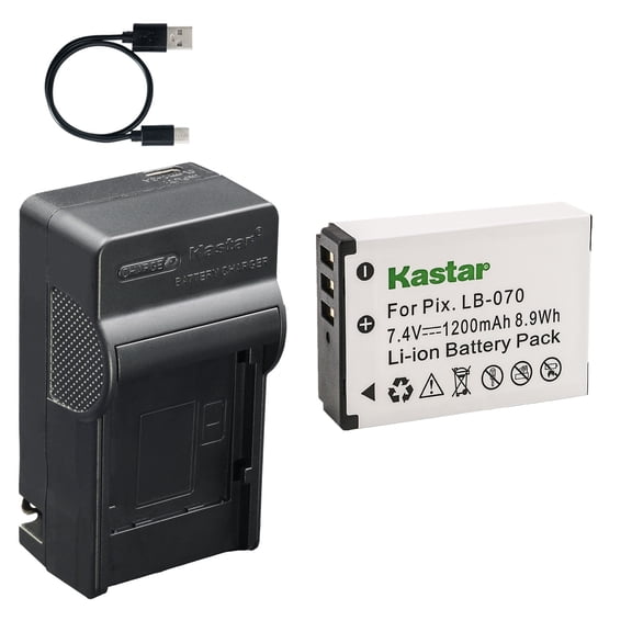 Kastar 1-Pack Battery and AC & USB-C Charger, Compatible with LB-070 Battery, for Kodak PixPro AZ651 AZ652 AZ901 Astro Zoom PIXPRO S1 S-1 and Minolta MN67Z MN67Z-BK 67X Optical Zoom Cameras