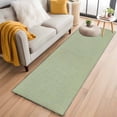 thumbnail image 2 of Sage Green Burlap Texture Large Area Rugs for Bedroom Living Room, Soft Non Slip Carpet Bedside Rug, Farmhouse Vintage Sage Green Rectangular Floor Cover Kitchen Accent Rug 2'x6' for Office, 2 of 9