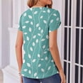 thumbnail image 5 of Oalirro Floral Summer Dressy Pleated Blouse for Women Casual Short Sleeve Tops Loose T Shirts Trendy Tunics, 5 of 7