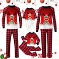 thumbnail image 2 of Conjuntos de pijamas a juego para la familia Rde, Tops navideños de manga larga con estampado EIK + pantalones con estampado a cuadros, ropa para dormir en casa de otoño, ropa de Navidad, 2 of 3