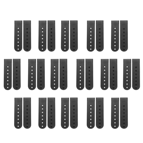 Uxcell 16 Pairs Hat Snap Replacement, PE Snapback Extender Adjustable Hat Cap Snap Buckle Repair Strap with 7 Holes, Black