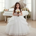 thumbnail image 4 of XEGLSBU Girls Dresses Size 7 Fall Girls Formal Dress with Skirt and Detachable Train for Girl Pageant Party Wedding Recital 2-White Size 4-5 Years, 4 of 6