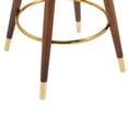 thumbnail image 4 of Royard Oaktree Swivel Bar Stools Set of 2 Counter Height Bar Stools with Back Velvet Upholstered Bar Chairs with Wood Legs and Footrest Armless Tall Stool for Kitchens Island,Beige, 4 of 7