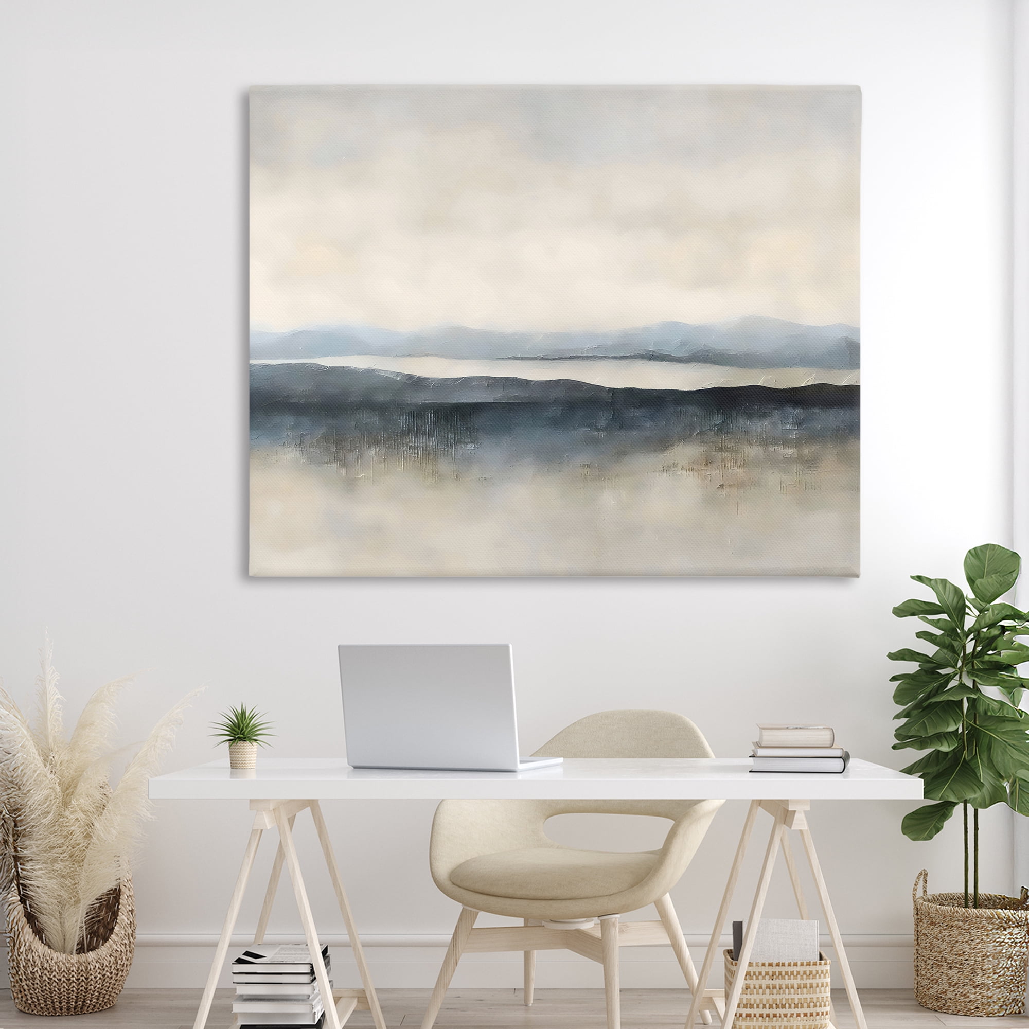 Stupell Industries Misty Muted Horizon Canvas Wall Art, design by Riley B