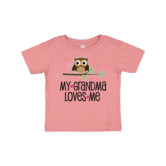 Inktastic Grandma Loves Me Girls Owl Girls Baby T-Shirt